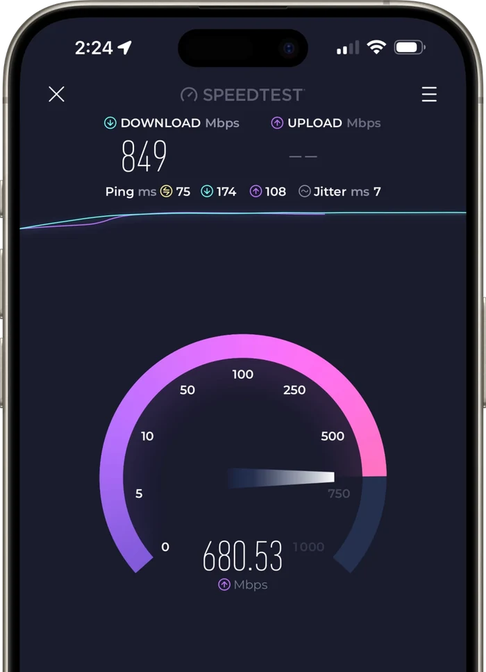 Интерфейс проверки скорости BorderG VPN